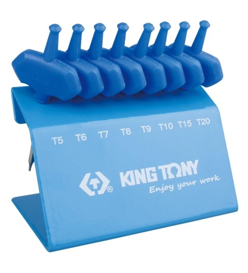 Jogo De Mini Chave Torx Tipo T Com 8 Peças T5 a T20  23308PR -  King Tony